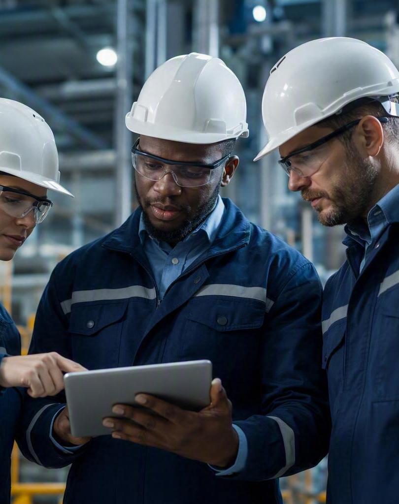 Imagem ilustrativa de profissionais analisando informações em um ambiente industrial